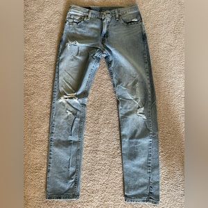 Levi’s 512  Denim Jeans, size 30W, L32, Distress Finish